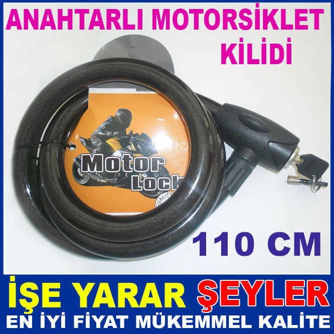 ÇELİK PVC KAPLAMA ANAHTARLI MOTORSİKLET KİLİDİ