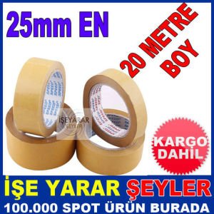 25mm 20 METRE YAPIŞKANLI ÇİFT TARAFLI BANT KD