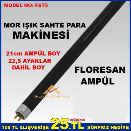 KONTROL MAKİNASI İÇİN MOR IŞIK ULTRAVİOLE FLORESAN AMPÜL İYİ KALİTE PARA KONTROL MAKİNESİ AMPÜLÜ