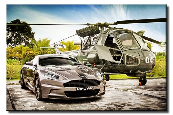 ASTON VE HELİKOPTER 6 değişen ölçü ORİJİNAL KANVAS TABLO