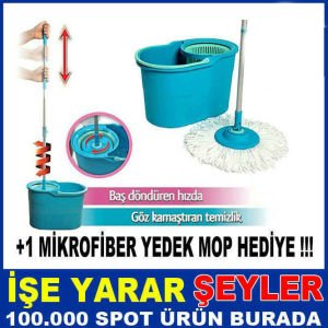FAZLA 1 ADET MOP PÜSKÜLÜ HEDİYELİ 360° DÖNERLİ SÜPER MOP ULTRA