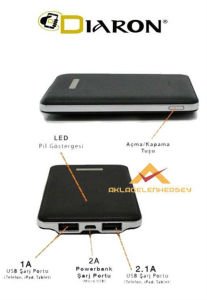 6800 mAh DERİ DIŞ YÜZEYLİ POWERBANK ŞARJ CİHAZI