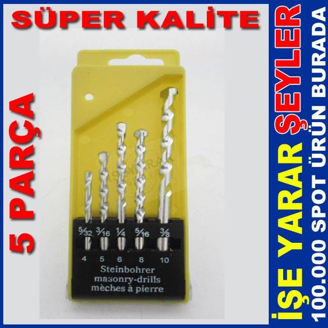 5Lİ SÜPER KALİTE SPİRAL ELMAS MATKAP UCU