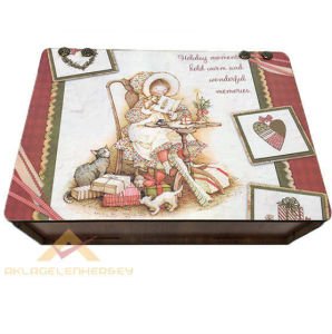 DESENLİ 6 BÖLMELİ POŞET ÇAY SAKLAMA KUTUSU