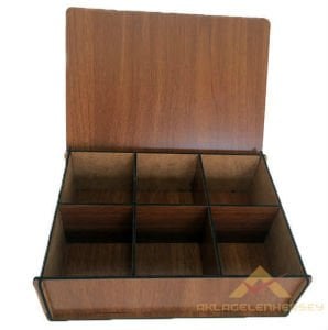 DESENLİ 6 BÖLMELİ POŞET ÇAY SAKLAMA KUTUSU