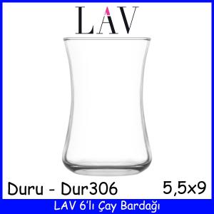 LAV 6'lı DURU DUR 306 155cc Geleneksel Şıklık Taşıyan Çay Bardağı