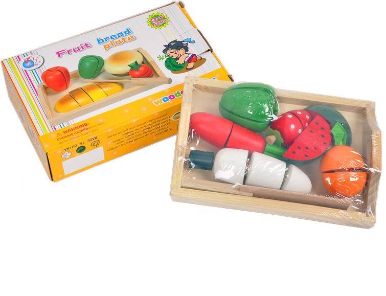 Fruit İs Sure To Looked Ahşap Sebze Meyve Kesme Seti Okul Öncesi Eğitici Oyuncak