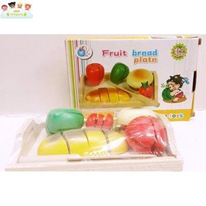 Fruit İs Sure To Looked Ahşap Sebze Meyve Kesme Seti Okul Öncesi Eğitici Oyuncak