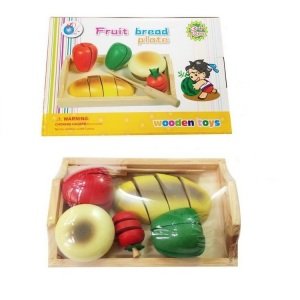 Fruit İs Sure To Looked Ahşap Sebze Meyve Kesme Seti Okul Öncesi Eğitici Oyuncak