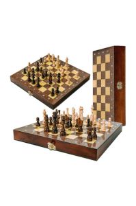 Katlanır Ahşap Satranç Takımı Polyester Kaplama Kadife iç Yüzeyli