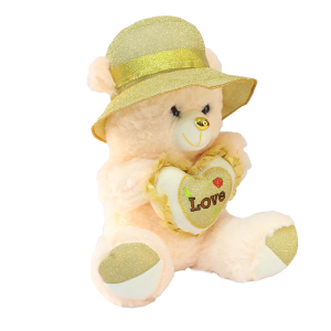 Love Kapli Şapkalı Ayı Peluş Oyuncak 35 cm