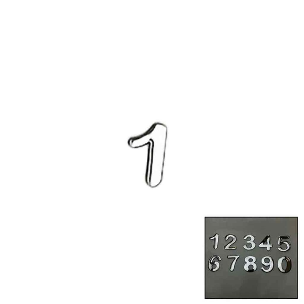 NO-1 Yapışkanlı Kapı Numarası Krom
