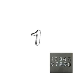 NO-1 Yapışkanlı Kapı Numarası Krom