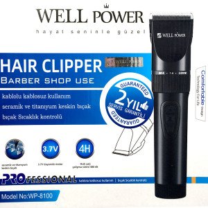 4 Taraklı Kablolu Kablosuz Şarjlı Seramik Bıçaklı Tıraş Makinesi Well Power WP-8100 Garantili