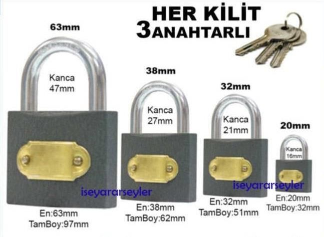 32mm GÖVDELİ ÇELİK ASMA KİLİT VALİZ DOLAP KAPI