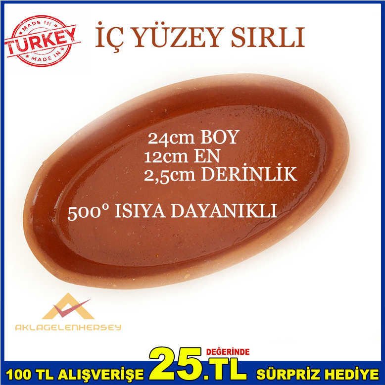 24x12cm 2'li SET TOPRAK GÜVEÇ FIRIN KABI KAYIK