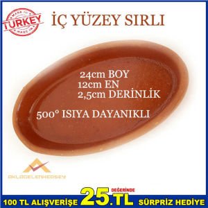 24x12cm 2'li SET TOPRAK GÜVEÇ FIRIN KABI KAYIK