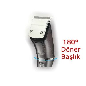 4 Taraklı Kablolu Kablosuz Şarjlı Saç Sakal Tıraş Makinesi Krom Bıçaklı Well Power WP-7300