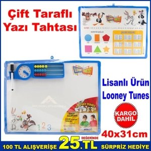 Lisanlı Looney Tunes Çift Taraflı Yazı Tahtası 40x31cm Ebatında