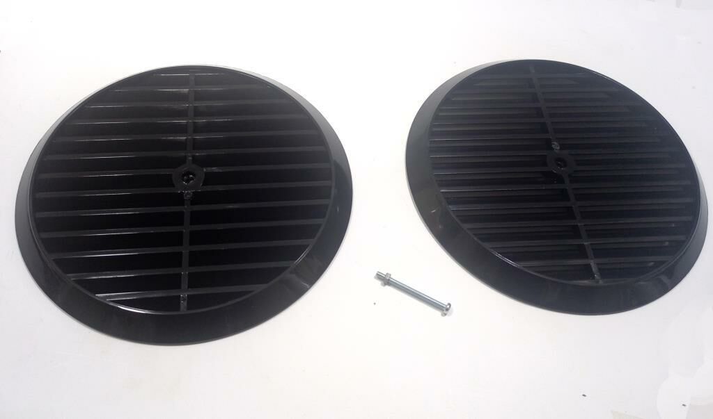 Siyah Panjur Doğalgaz Havalandırma Cam Menfezi Kapağı Ultrasonik Özel Plastik DışØ18-Cam Delik Ø16cm