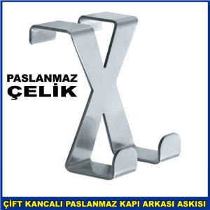 çift kancalı X model paslanmaz çelik ,amerikan kapı arkası askısı