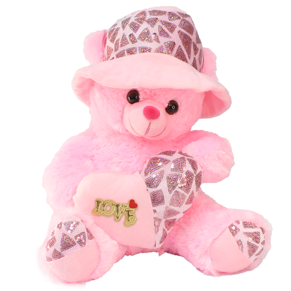 Love Kapli Şapkalı Ayı Peluş Oyuncak 35 cm