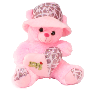 Love Kapli Şapkalı Ayı Peluş Oyuncak 35 cm