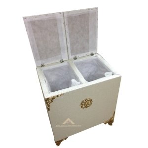 OSMANLI SARAY MODEL DERİ ÇAMAŞIR SEPETİ 40x60x67cm OYUNCAK KUTUSU