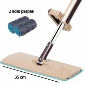 360 Derece Döner 2 Paspaslı Kendinden Sıkmalı Kovasız Sihirli Mop Mikrofiber Pedli Magic Spin Mop