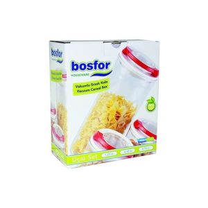 Bosfor Hauseware Vakumlu Erzak Kabı 3'lü Set D-6