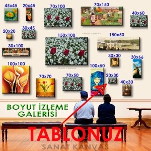 C.Ö. ÜÇ KIRMIZI LALE BEYAZLARDA 7 değişen ölçü KANVAS TABLO
