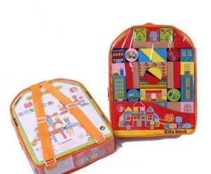 36 Parça Çantalı Ahşap Şehir Blokları Oyuncak