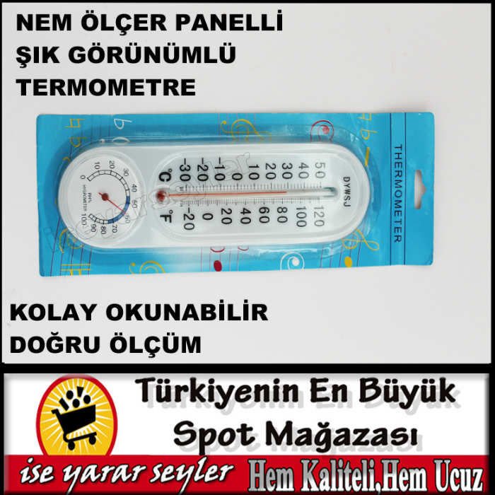 ŞIK GÖRÜNÜMLÜ NEMÖLÇER PANELLİ TERMOMETRE KD