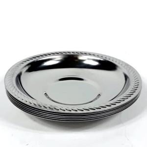 6 Adet Paslanmaz Rostfrei Çay Tabağı Seti 10x10 cm