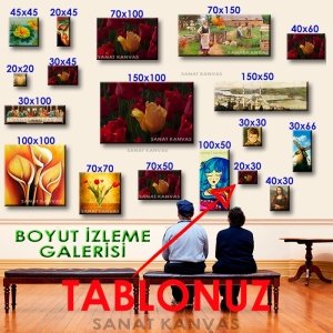 C.Ö. SU DAMLALARI DÜŞMÜŞ LALE 7 değişen ölçü KANVAS TABLO