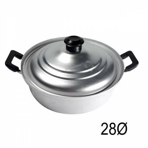 28 Cm Kapaklı Saplı Alüminyum Natural Tencere Yerli Üretim