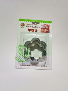 3 ADET PASLANMAZ ÇELİK KURABİYE KALIBI ALTIGEN ŞEKİL