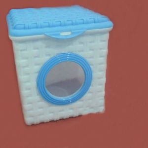 Çamaşır Makinesi Dizayn Hasır Desenli Şeffaf Pencereli Çok Amaçlı Deterjan Aksesuar Kutusu