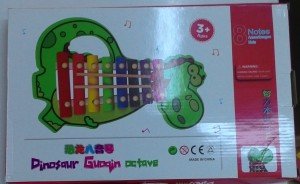 Dinozor Figürlü 8 Tuşlu Renkli Ahşap Oyuncak Ksilofon