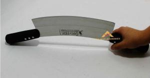 PASLANMAZ ÇELİK PROFESYONEL ÇİFT KOLLU ZIRH BIÇAĞI ADANA-URFA KEBAP USTASI DövmeÇelik ZIRH DOĞRAYICI