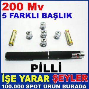 200 Mv 5 BAŞLIKLI KIRMIZI LASER POİNT LAZER