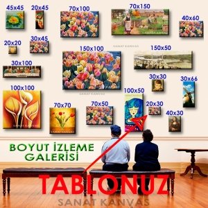 C.Ö. SICAK RENKLERLE LALE BAHÇESİ 7 değişen ölçü KANVAS TABLO