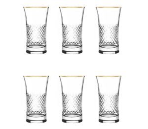 MCS5301 Altın 31 Parça 6 Kişilik Mozaik Desenli Cam Bardak Seti