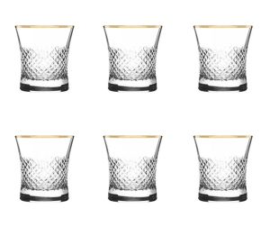 MCS5301 Altın 31 Parça 6 Kişilik Mozaik Desenli Cam Bardak Seti