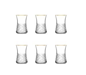 MCS5301 Altın 31 Parça 6 Kişilik Mozaik Desenli Cam Bardak Seti