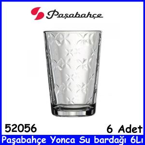 Paşabahçe Yonca Su Bardağı 6Lı 52056Kaliteli Cam Ürün 