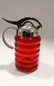 250cc Kırmızı Doğal Renkli Cam Şekerlik veya Yağdanlık