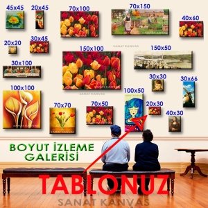 C.Ö. SARIDAN KIRMIZIYA LALELER 7 değişen ölçü KANVAS TABLO