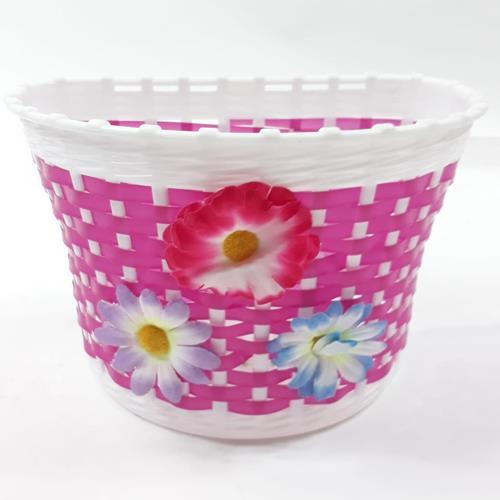 Çiçekli Kız Çocuk Bisiklet Sepeti Kaliteli Sepet 15x15x23 cm