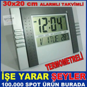 DİJİTAL BÜYÜK MASA SAATİ TERMOMETRELİ ALARMLI